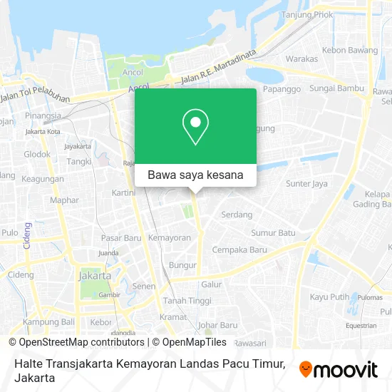 Peta Halte Transjakarta Kemayoran Landas Pacu Timur