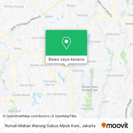 Peta Rumah Makan Warung Gabus Mpok Kuni.