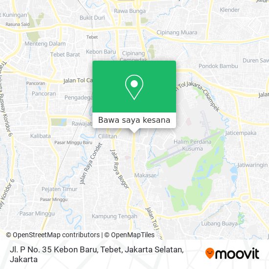 Peta Jl. P No. 35 Kebon Baru, Tebet, Jakarta Selatan