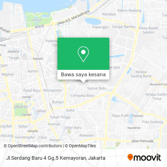 Peta Jl.Serdang Baru 4 Gg.5 Kemayoran