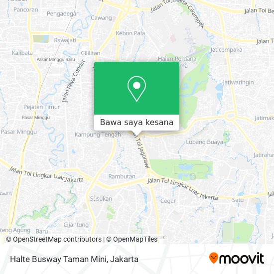 Peta Halte Busway Taman Mini