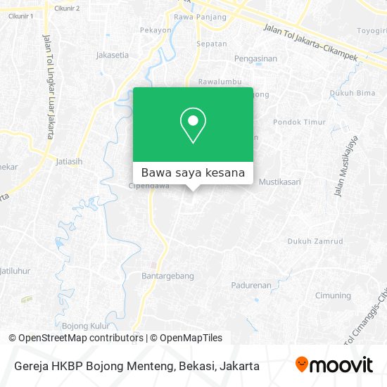 Peta Gereja HKBP Bojong Menteng, Bekasi