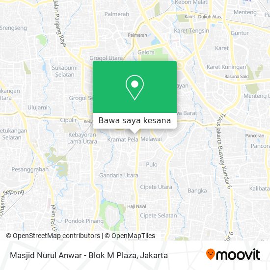 Peta Masjid Nurul Anwar - Blok M Plaza