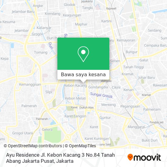 Peta Ayu Residence Jl. Kebon Kacang 3 No.84 Tanah Abang Jakarta Pusat