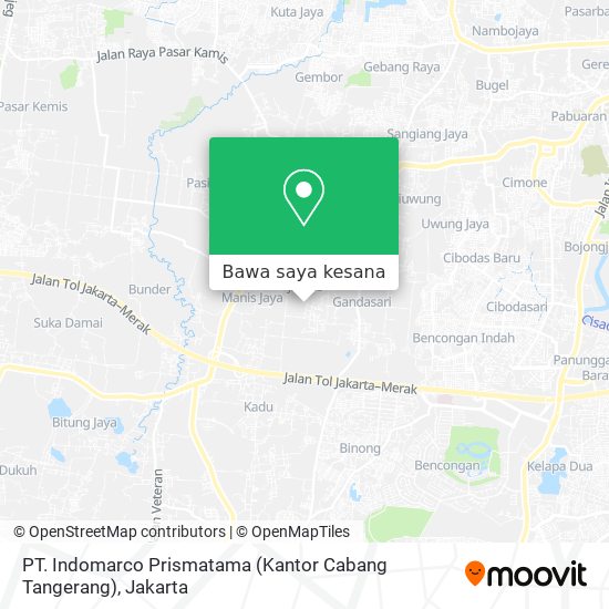 Peta PT. Indomarco Prismatama (Kantor Cabang Tangerang)