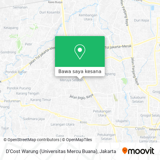 Peta D'Cost Warung (Universitas Mercu Buana)