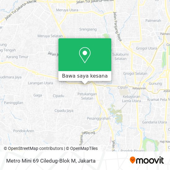 Peta Metro Mini 69 Ciledug-Blok M