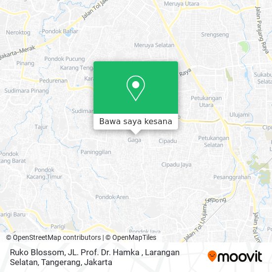 Peta Ruko Blossom, JL. Prof. Dr. Hamka , Larangan Selatan, Tangerang