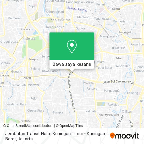 Peta Jembatan Transit Halte Kuningan Timur - Kuningan Barat