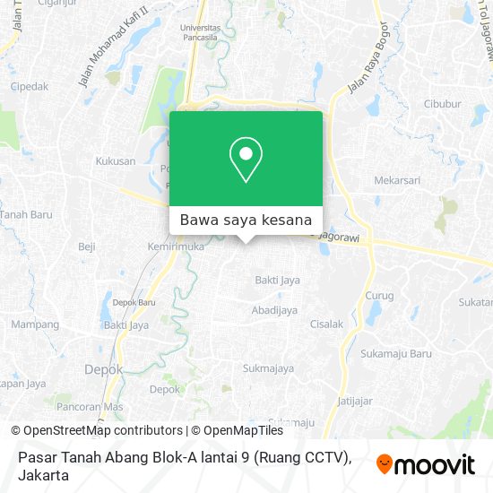 Peta Pasar Tanah Abang Blok-A lantai 9 (Ruang CCTV)