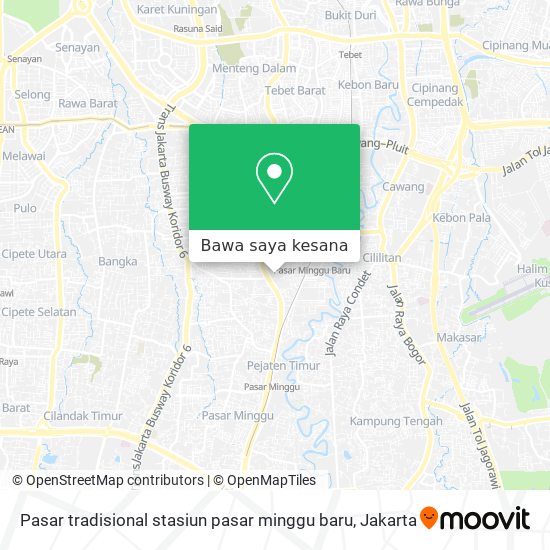 Peta Pasar tradisional stasiun pasar minggu baru