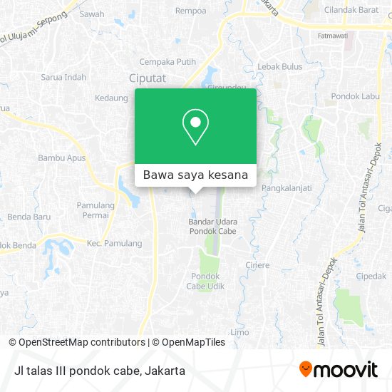 Peta Jl talas III pondok cabe