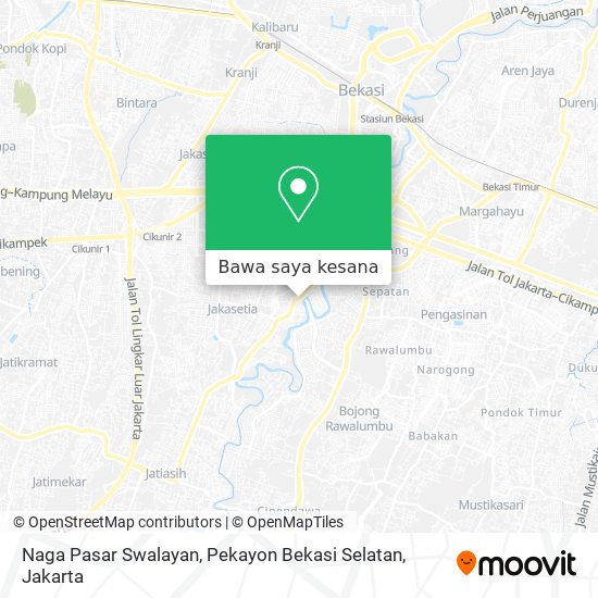 Peta Naga Pasar Swalayan, Pekayon Bekasi Selatan