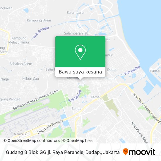 Peta Gudang 8 Blok GG jl. Raya Perancis, Dadap.