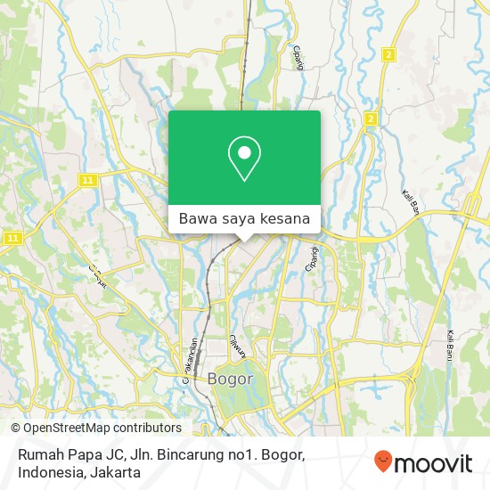 Peta Rumah Papa JC, Jln. Bincarung no1. Bogor, Indonesia