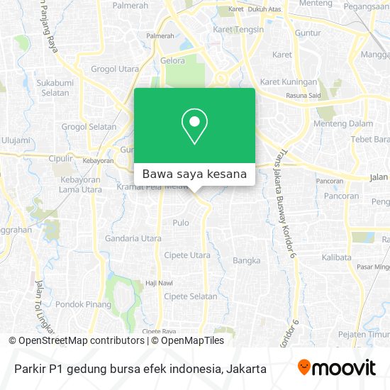 Peta Parkir P1 gedung bursa efek indonesia