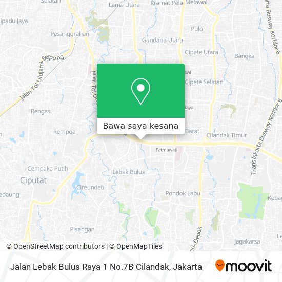 Peta Jalan Lebak Bulus Raya 1 No.7B Cilandak