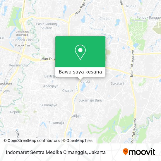 Peta Indomaret Sentra Medika Cimanggis