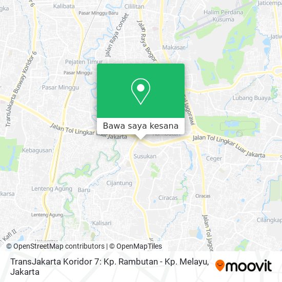Peta TransJakarta Koridor 7: Kp. Rambutan - Kp. Melayu