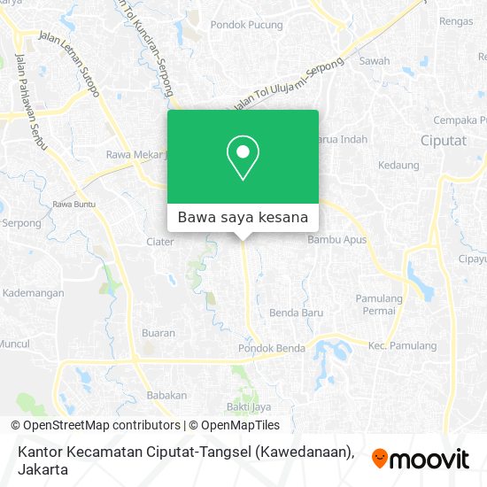 Peta Kantor Kecamatan Ciputat-Tangsel (Kawedanaan)