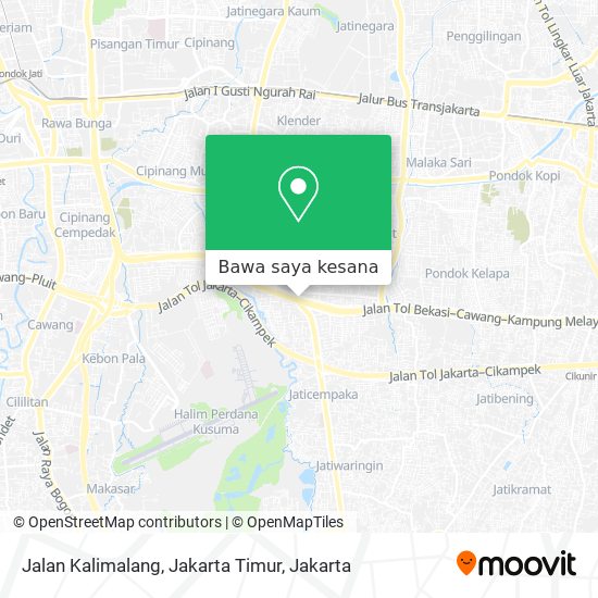 Peta Jalan Kalimalang, Jakarta Timur