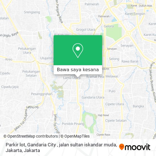 Peta Parkir lot, Gandaria City , jalan sultan iskandar muda, Jakarta