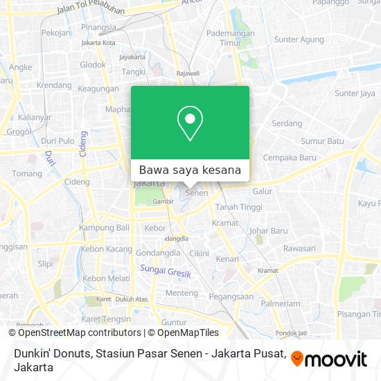 Peta Dunkin' Donuts, Stasiun Pasar Senen - Jakarta Pusat