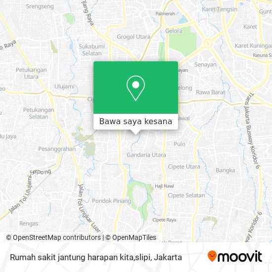 Peta Rumah sakit jantung harapan kita,slipi