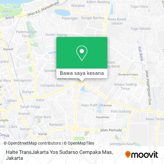 Peta Halte TransJakarta Yos Sudarso Cempaka Mas