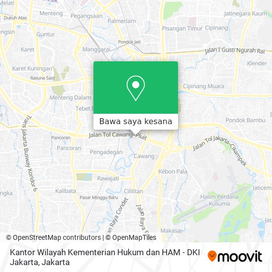 Peta Kantor Wilayah Kementerian Hukum dan HAM - DKI Jakarta