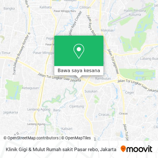 Peta Klinik Gigi & Mulut Rumah sakit Pasar rebo