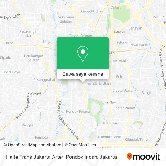 Peta Halte Trans Jakarta Arteri Pondok Indah