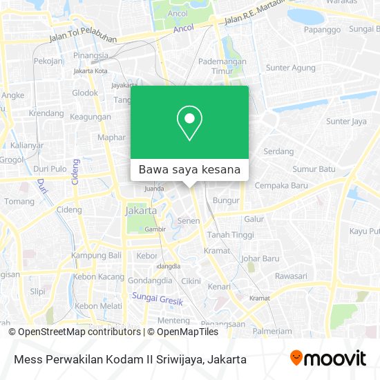 Peta Mess Perwakilan Kodam II Sriwijaya