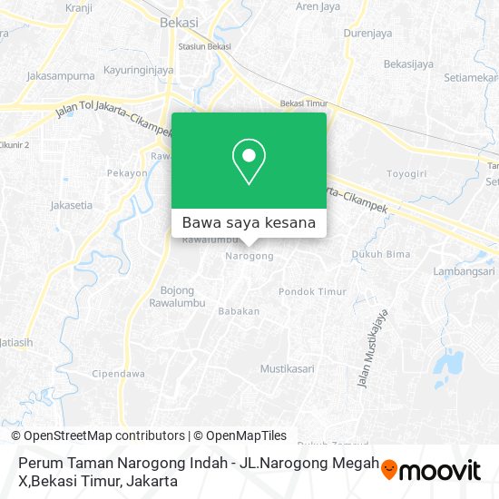 Peta Perum Taman Narogong Indah - JL.Narogong Megah X,Bekasi Timur