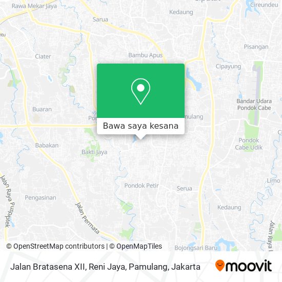 Peta Jalan Bratasena XII, Reni Jaya, Pamulang