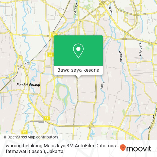 Peta warung belakang Maju Jaya 3M AutoFilm Duta mas fatmawati ( asep )