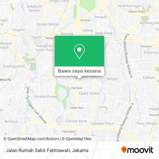 Peta Jalan Rumah Sakit Fatmawati