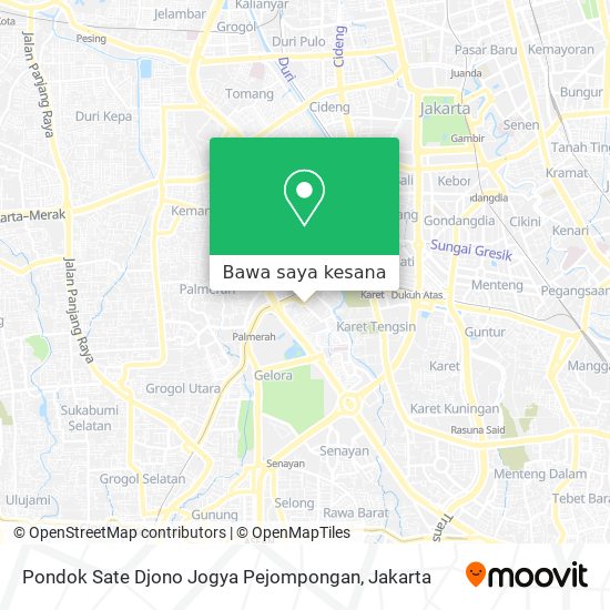 Peta Pondok Sate Djono Jogya Pejompongan