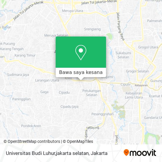 Peta Universitas Budi Luhur,jakarta selatan