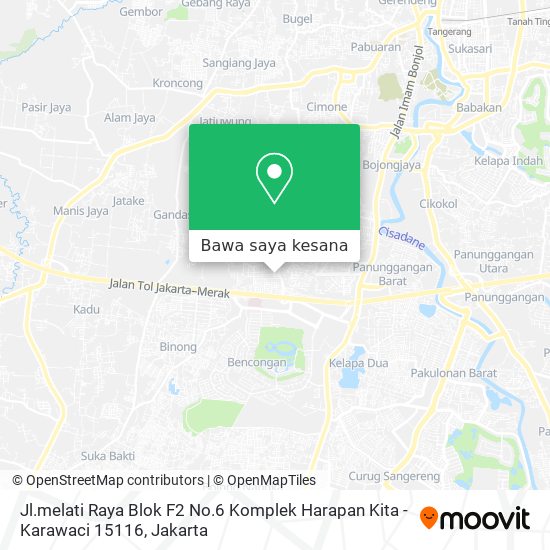 Peta Jl.melati Raya Blok F2 No.6 Komplek Harapan Kita - Karawaci 15116