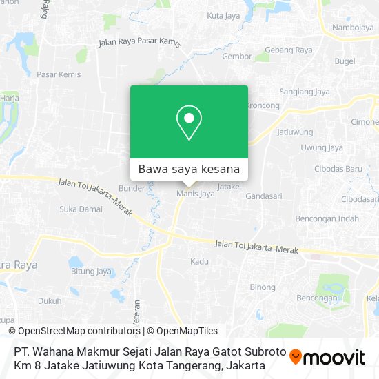 Peta PT. Wahana Makmur Sejati Jalan Raya Gatot Subroto Km 8 Jatake Jatiuwung Kota Tangerang