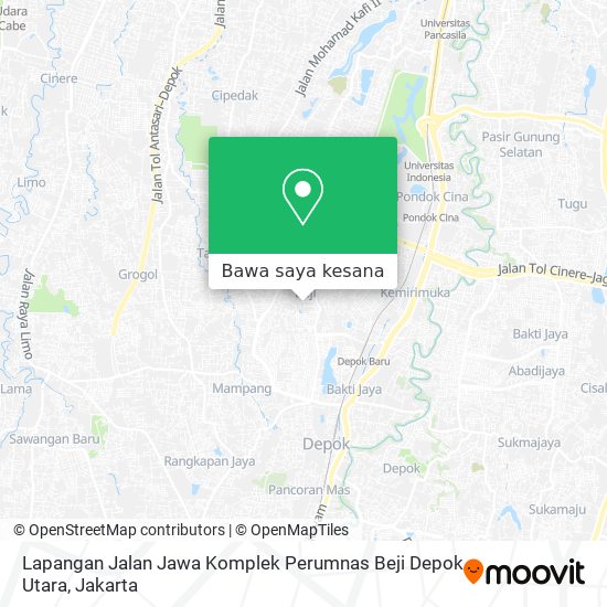 Peta Lapangan Jalan Jawa Komplek Perumnas Beji Depok Utara