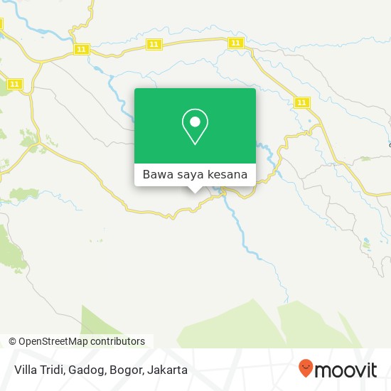 Peta Villa Tridi, Gadog, Bogor