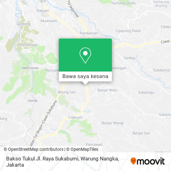 Peta Bakso Tukul
Jl. Raya Sukabumi, Warung Nangka