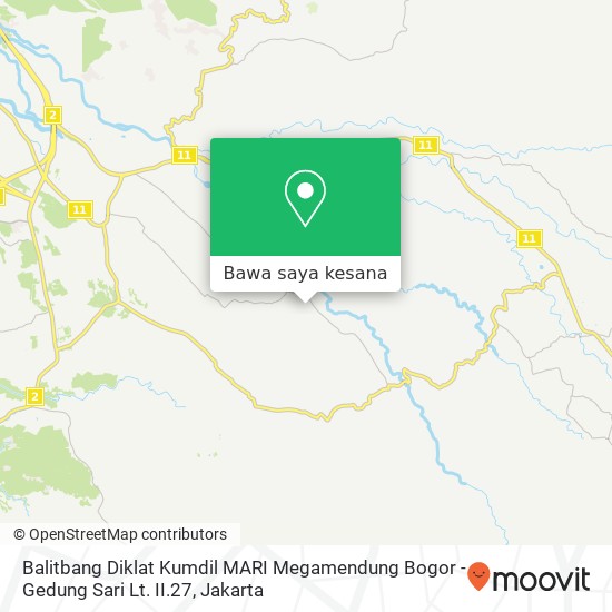 Peta Balitbang Diklat Kumdil MARI Megamendung Bogor - Gedung Sari Lt. II.27