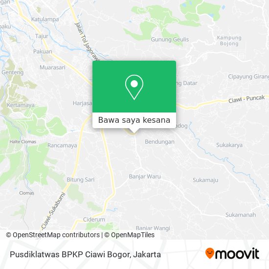 Peta Pusdiklatwas BPKP Ciawi Bogor