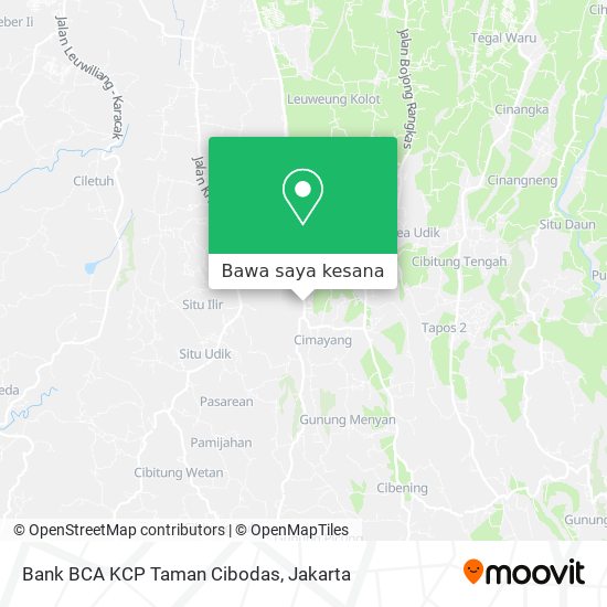 Peta Bank BCA KCP Taman Cibodas