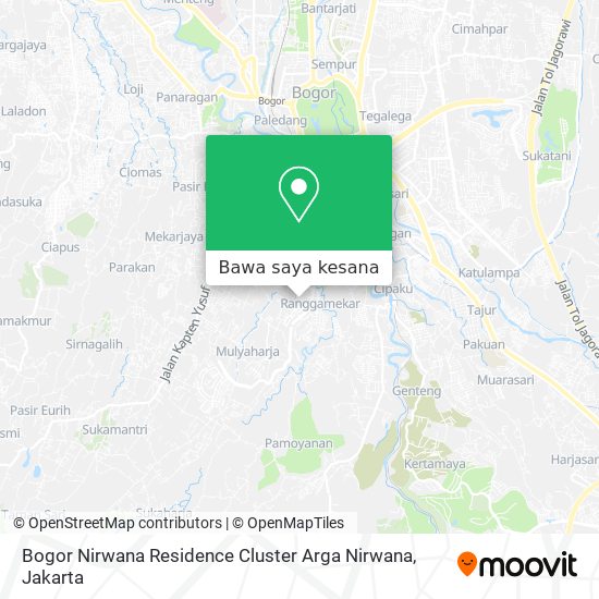 Peta Bogor Nirwana Residence Cluster Arga Nirwana