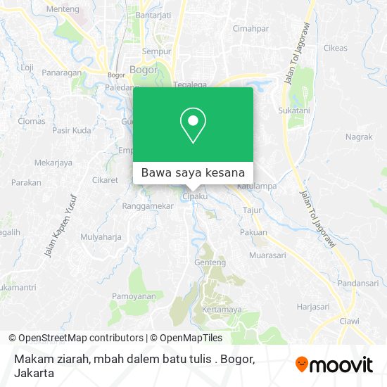 Peta Makam ziarah, mbah dalem batu tulis . Bogor