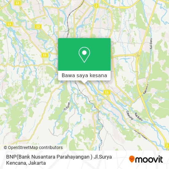 Peta BNP(Bank Nusantara Parahayangan ) Jl.Surya Kencana